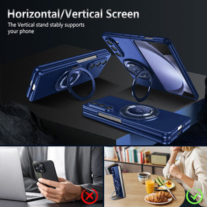 360-Degree Rotating Stand Suitable for Magnetic Wireless Charging of Samsung ZFOLD5 Folding Phone Case