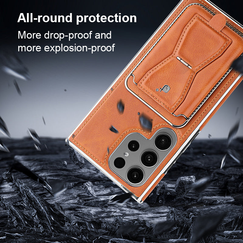 New Model Suitable For Samsung S23/24 Series Leather Full-cover Anti-fall Mobile Phone Case