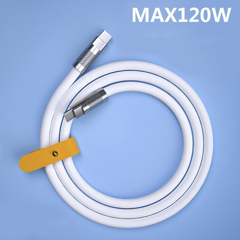 Metal Shell Liquid Soft Rubber Data Cable, PD120W Fast Charging Cable