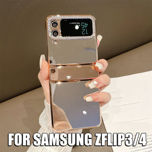 For Samsung ZFlip3/4 Folding Screen Electroplated Light Luxury Protective Case