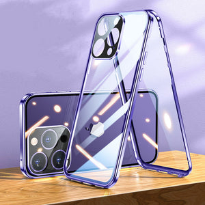 Magnetic Tempered Glass Double-Sided Phone Case For iPhone