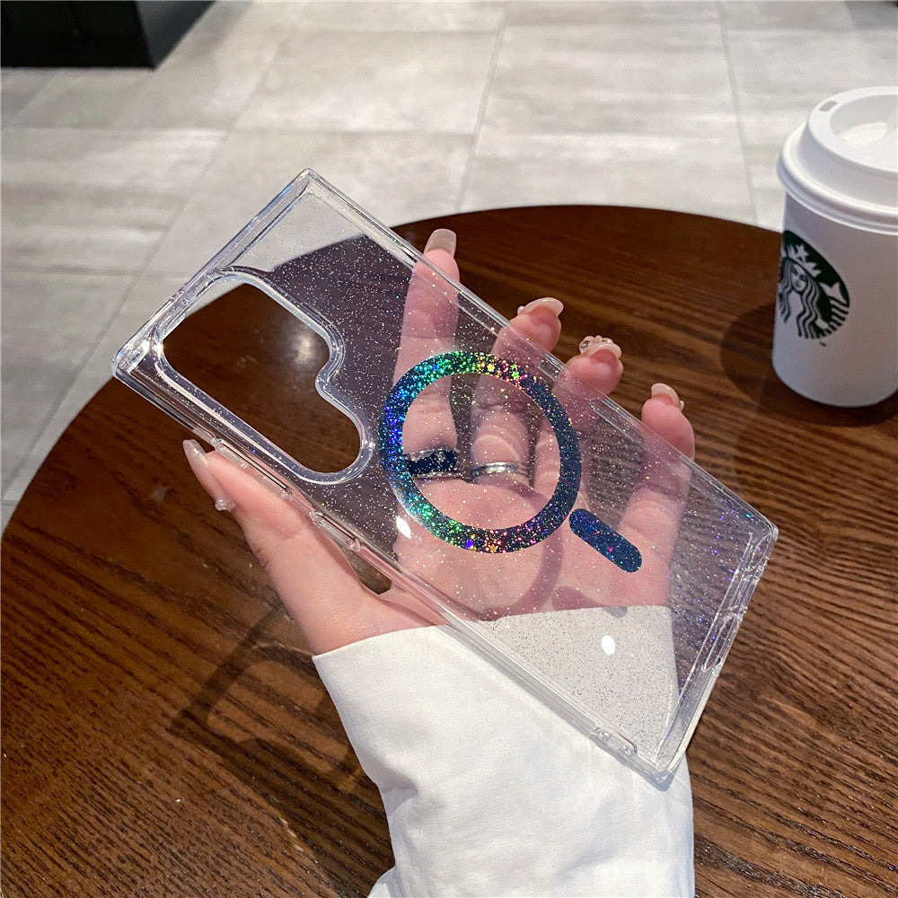 For Samsung S23 Series Transparent Shimmering Phone Case