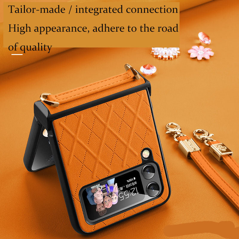 Suitable For Samsung Z Flip4 Lanyard Phone Case Folding Messenger