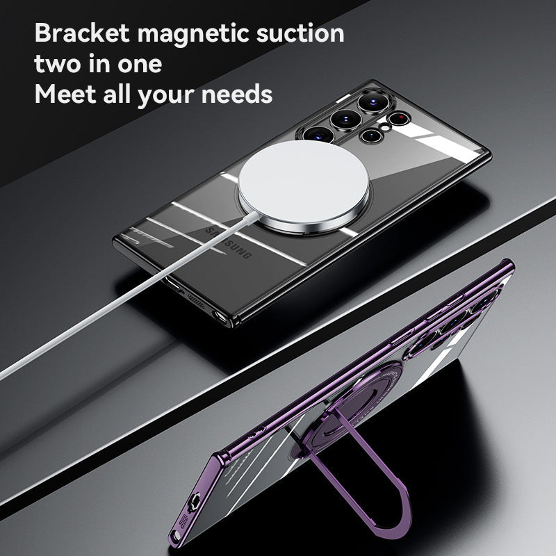 For Samsung S23 S23Ultra Matte MagSafe Pull Rod Bracket S23 Anti-fall Protective Case