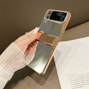 For Samsung ZFlip3/4 Folding Screen Electroplated Light Luxury Protective Case