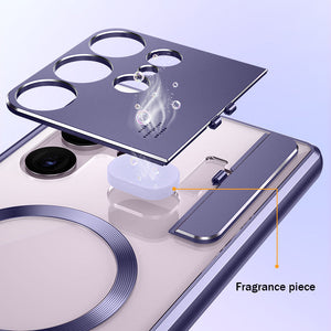 For Samsung S24 Ultra Magnetic Suction Folding Bracket Aromatherapy Phone Case