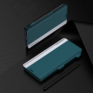 Luxury Electroplated Leather Magnetic Phone Case With Phone Stand And Pen Slot For Galaxy Z Fold5