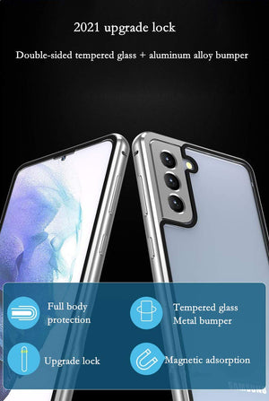 Magnetic Tempered Glass Double Sided Phone Case for Samsung S23 Ultra