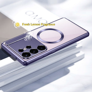 For Samsung S24 Ultra Magnetic Suction Folding Bracket Aromatherapy Phone Case