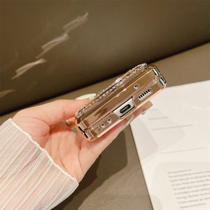 For Samsung ZFlip3/4 Folding Screen Electroplated Light Luxury Protective Case