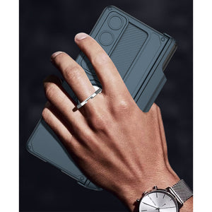 Applicable To Samsung Z Fold3/Fold4 Slide Rail Lens Cover Push Window 2-In-1 Ring Holder Folding Phone Case