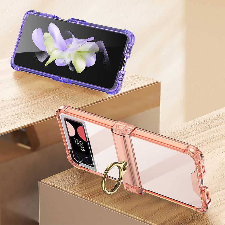 Applicable To Samsung ZFlip4 Folding Screen Rotary Shaft Ring Mobile Phone Case