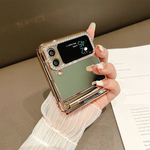 For Samsung ZFlip3/4 Folding Screen Electroplated Light Luxury Protective Case