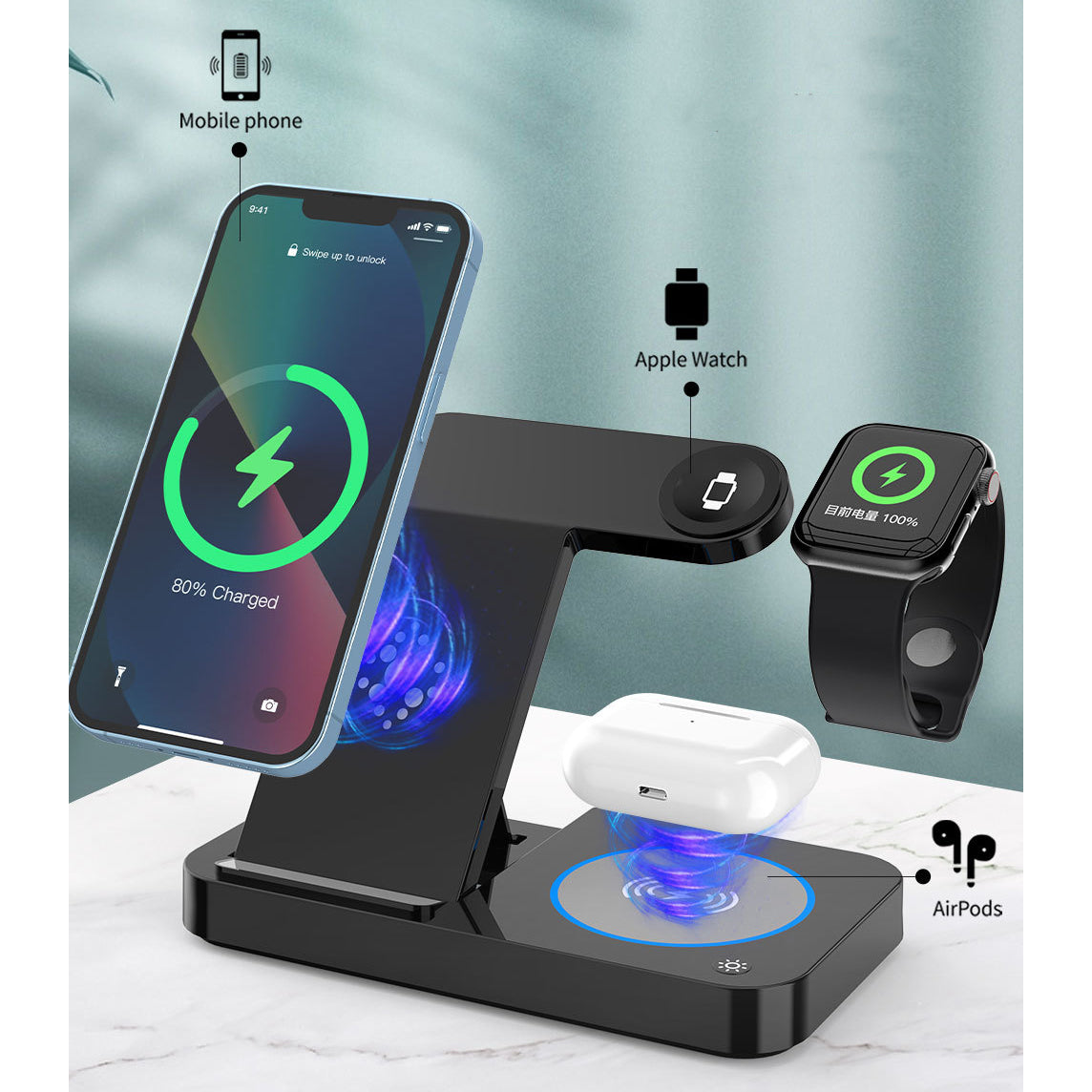 Folding Four-In-One Wireless Charger