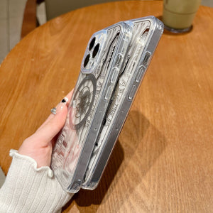 Suitable For iPhone 14 Series Transparent Mechanical Magnetic Phone Case