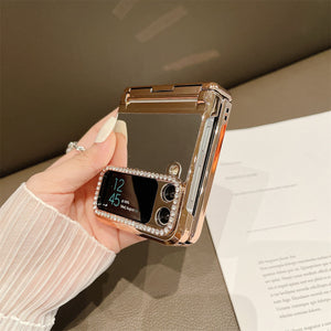 For Samsung ZFlip3/4 Folding Screen Electroplated Light Luxury Protective Case