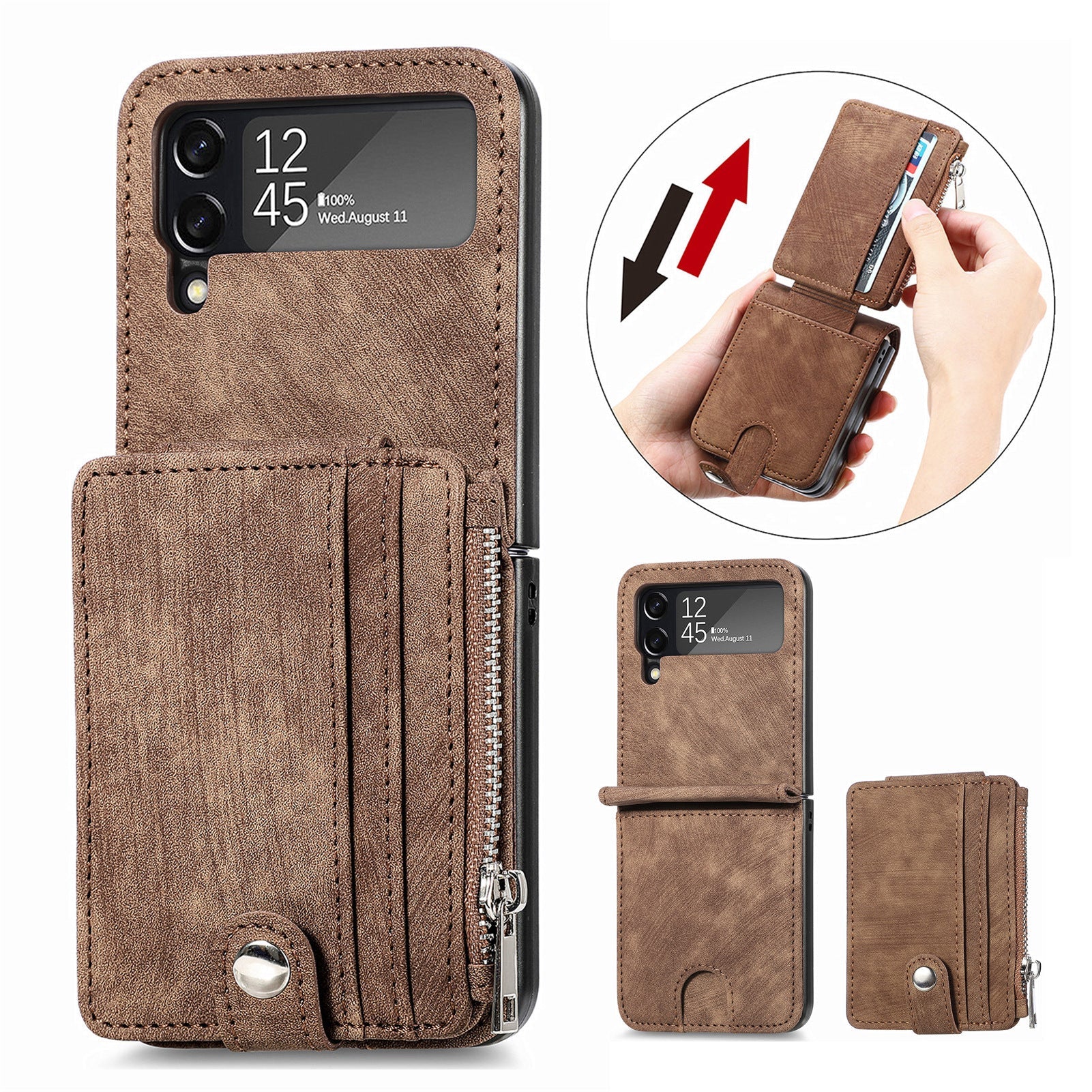 Suitable For Samsung z flip4 Wallet Phone Case With Card Holder