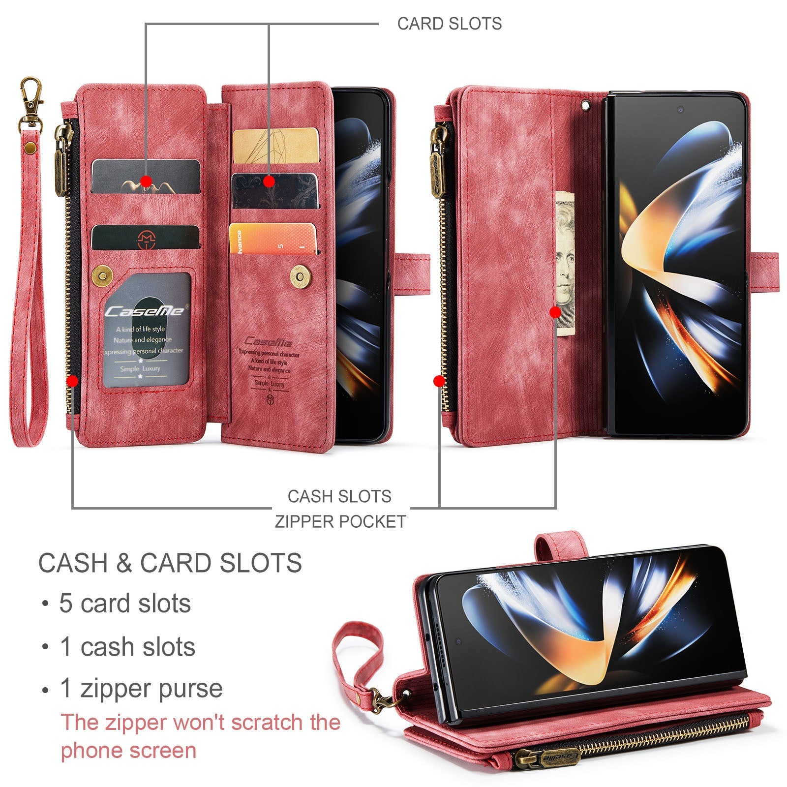 Suitable For Samsung  ZFold3/4 Multi-Function Wallet Phone Case