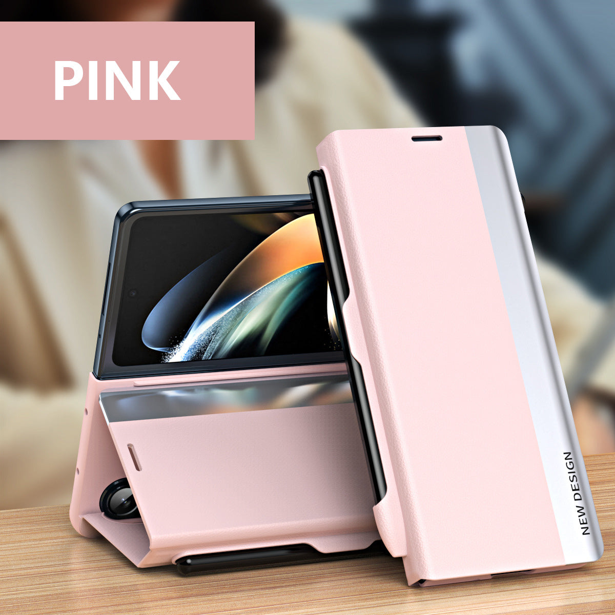 Luxury Electroplated Leather Magnetic Phone Case With Phone Stand And Pen Slot For Galaxy Z Fold5