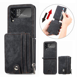 Suitable For Samsung z flip4 Wallet Phone Case With Card Holder