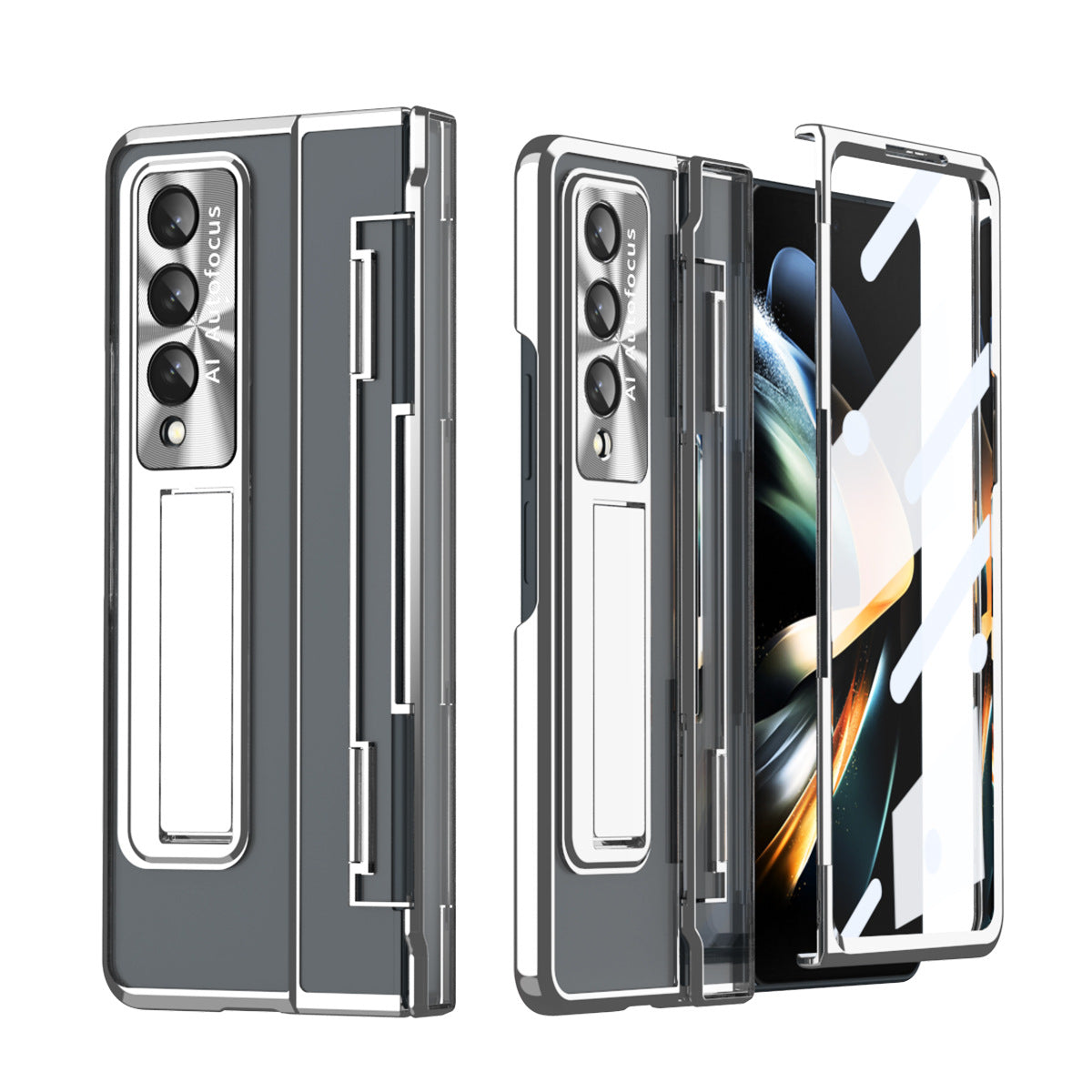 Compatible with Samsung Zfold5/Zfold6 Flat Hinge Folding Shell and Membrane Integrated Phone Case