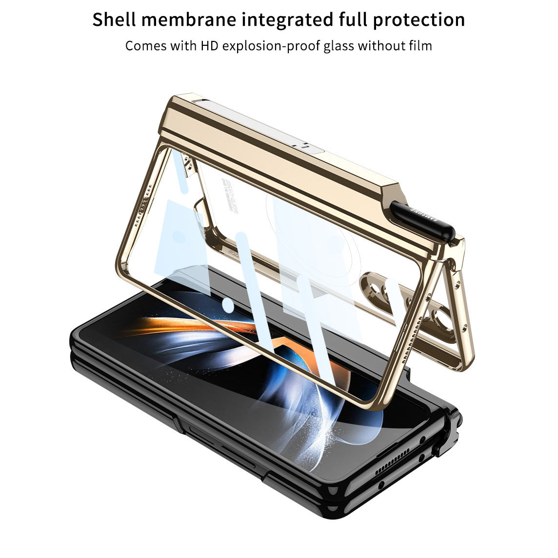 For Samsung Galaxy ZFold4 Wireless Magnetic Phantom Pen Holder Phone Case