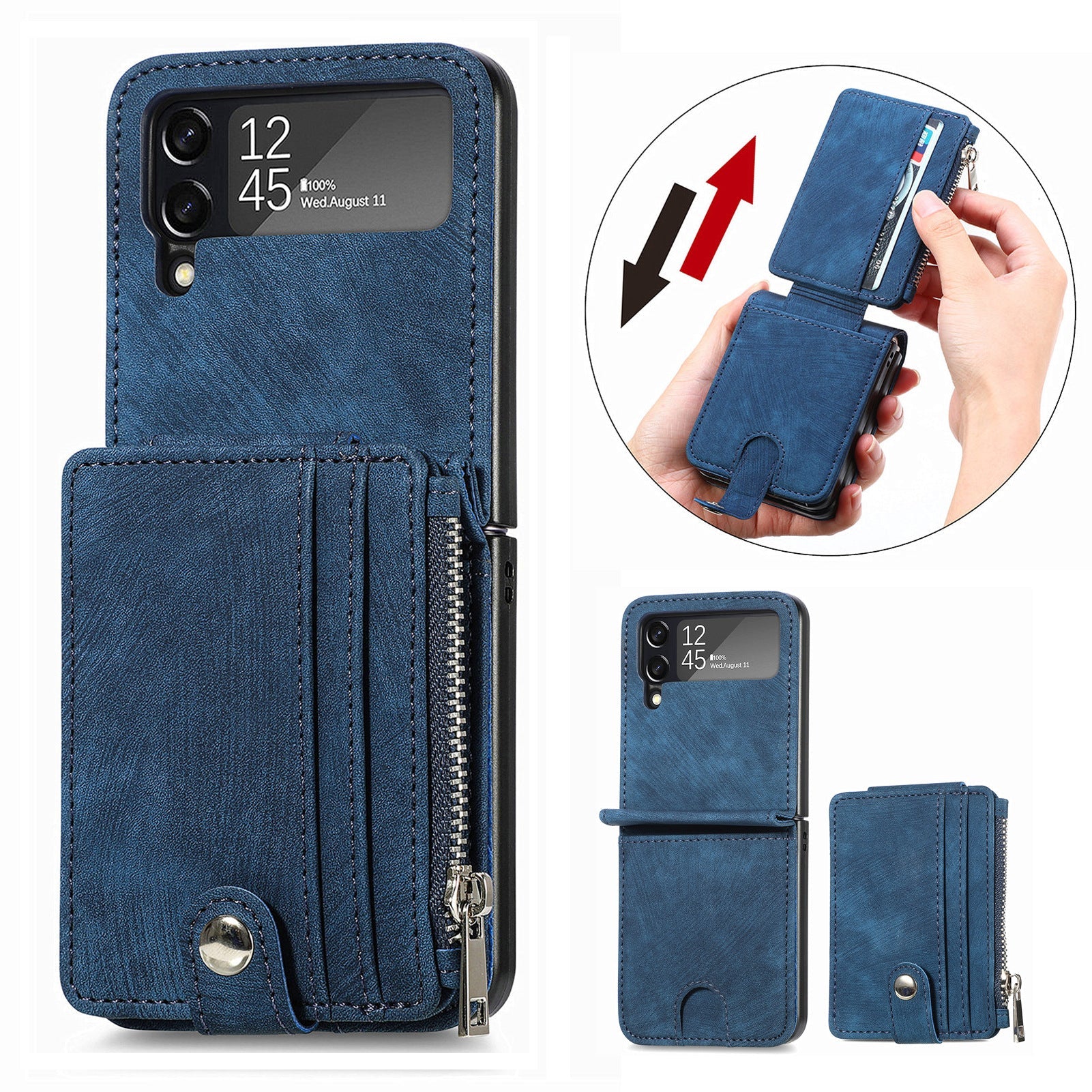 Suitable For Samsung z flip4 Wallet Phone Case With Card Holder