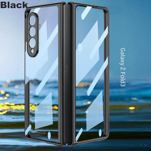 Double Sided Tempered Transparent Glass Phone Case for Samsung Z Fold3 5G