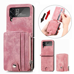 Suitable For Samsung z flip4 Wallet Phone Case With Card Holder