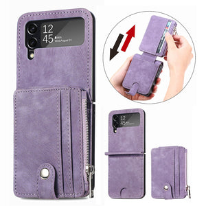 Suitable For Samsung z flip4 Wallet Phone Case With Card Holder