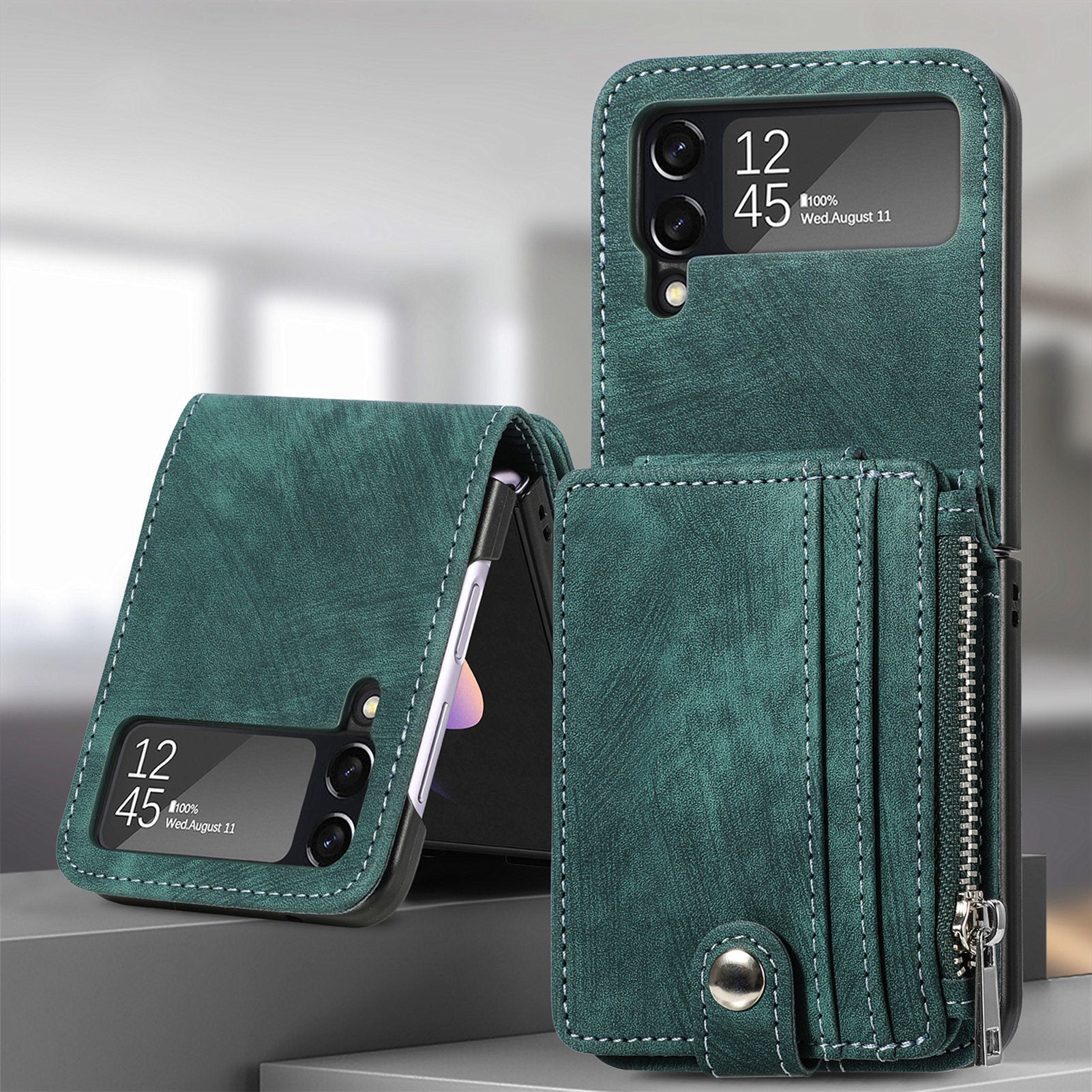 Suitable For Samsung z flip4 Wallet Phone Case With Card Holder