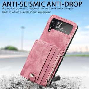 Suitable For Samsung z flip4 Wallet Phone Case With Card Holder