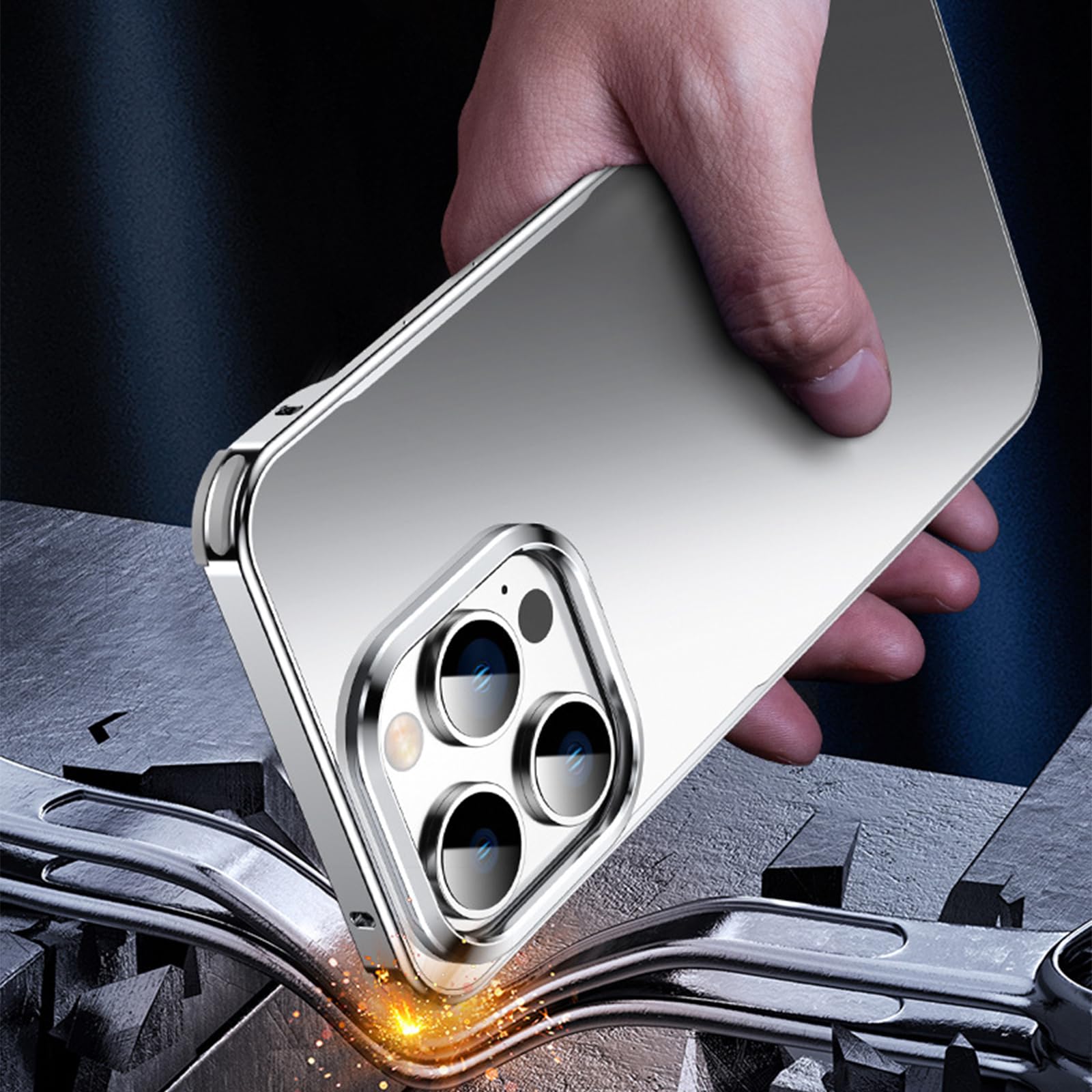 Suitable For iPhone 14/15 Series Metal Anti Drop Phone Case