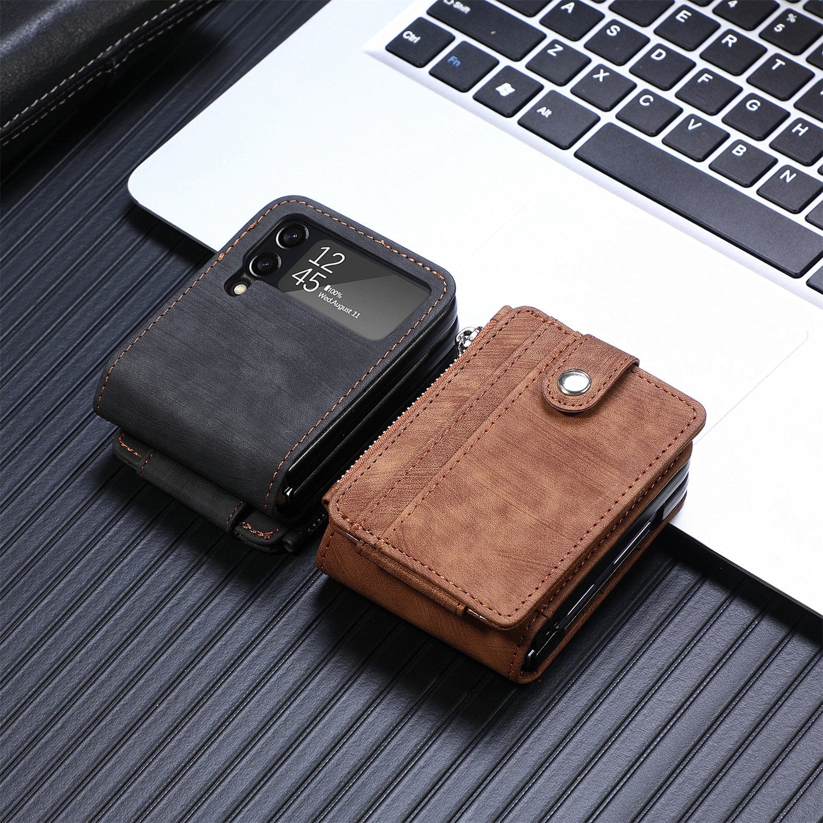 Suitable For Samsung z flip4 Wallet Phone Case With Card Holder