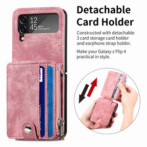 Suitable For Samsung z flip4 Wallet Phone Case With Card Holder