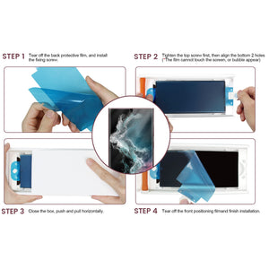 Screen protector for Samsung Galaxy S23 Ultra, dust-free kit, automatic positioning, no bubbles, easy to install, 3D curved full coverage (non-glass) [Supports fingerprint unlocking]