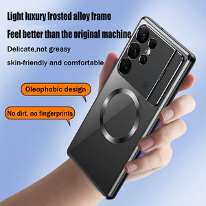 For Samsung S24 Ultra Magnetic Suction Folding Bracket Aromatherapy Phone Case