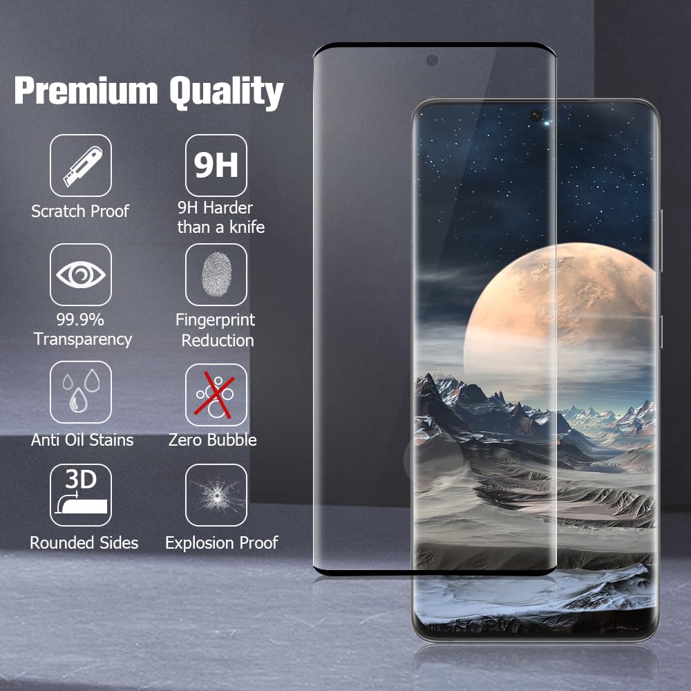 Curved Tempered Glass Screen Protector + Quick Installation Tool