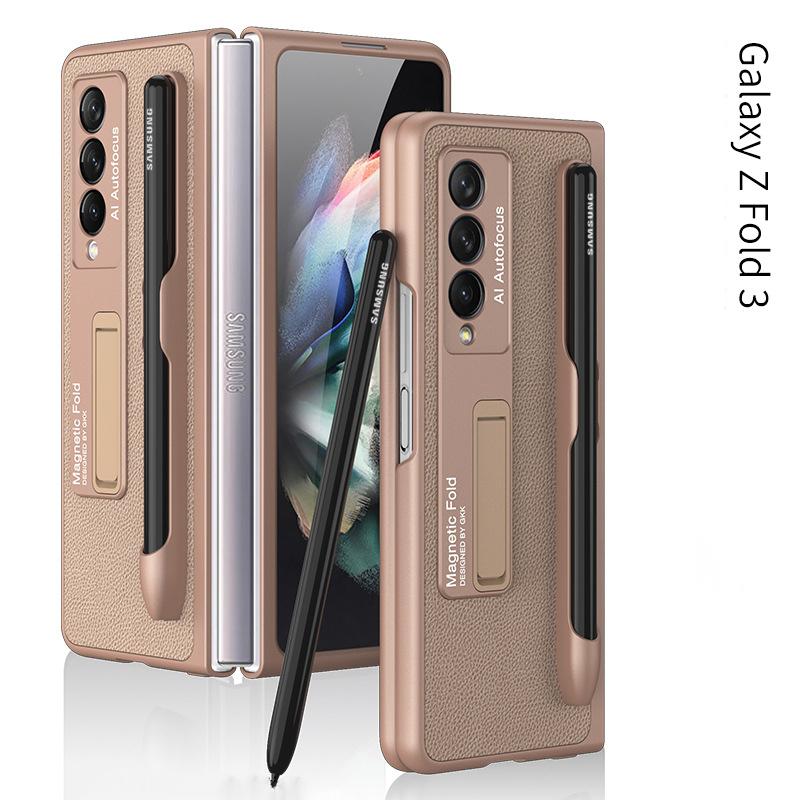 Magnetic Ultra-thin Folding Full Cover Hinge With Pen Holder Samsung Z Fold3 Protective Case