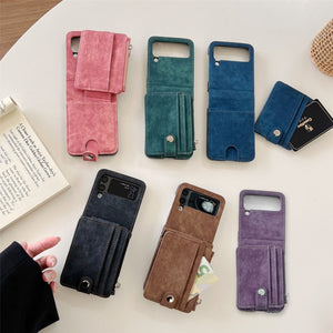 Suitable For Samsung z flip4 Wallet Phone Case With Card Holder