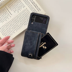 Suitable For Samsung z flip4 Wallet Phone Case With Card Holder