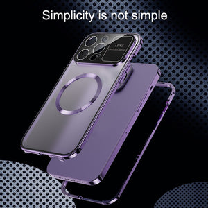 Double-Sided Glass Large Window Is Suitable For iPhone14 Series Magnetic Metal Frame Mobile Phone Case