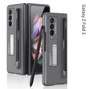 Magnetic Ultra-thin Folding Full Cover Hinge With Pen Holder Samsung Z Fold3 Protective Case