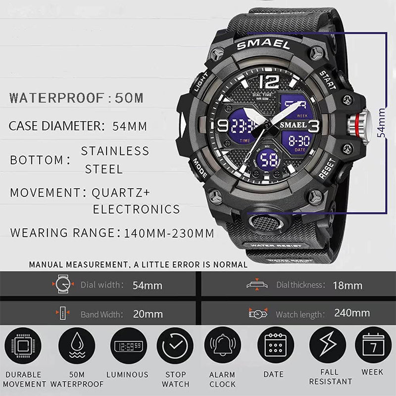 Men's Outdoor Sports Multifunctional Waterproof Watch