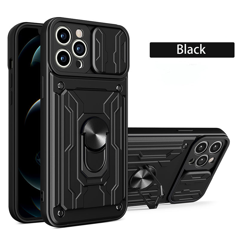 Suitable For iPhone13 Card Push Window Sergeant-Level Anti-Fall Mobile Phone Case