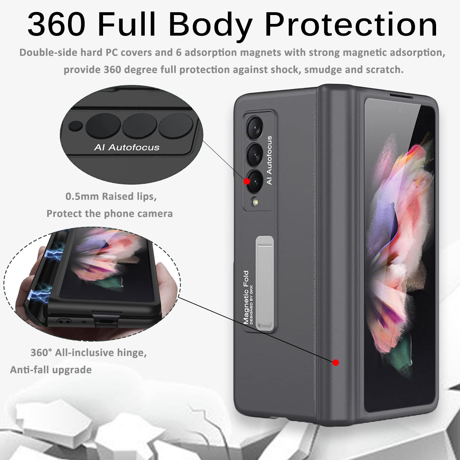 Samsung Z Fold3 5G Folding Hinged Magnetic Shell Film Integrated Phone Case