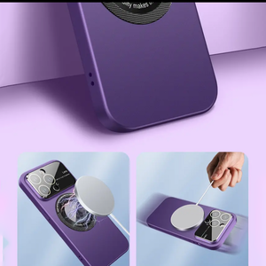 Suitable For iPhone 13/14/15 Series Large Window Protection Mirror Integrated Dustproof Electroplating Frosted Magnetic Suction Phone Case