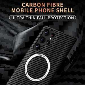 Suitable for Samsung S23 Ultra Carbon Fiber Magnetic Phone Case