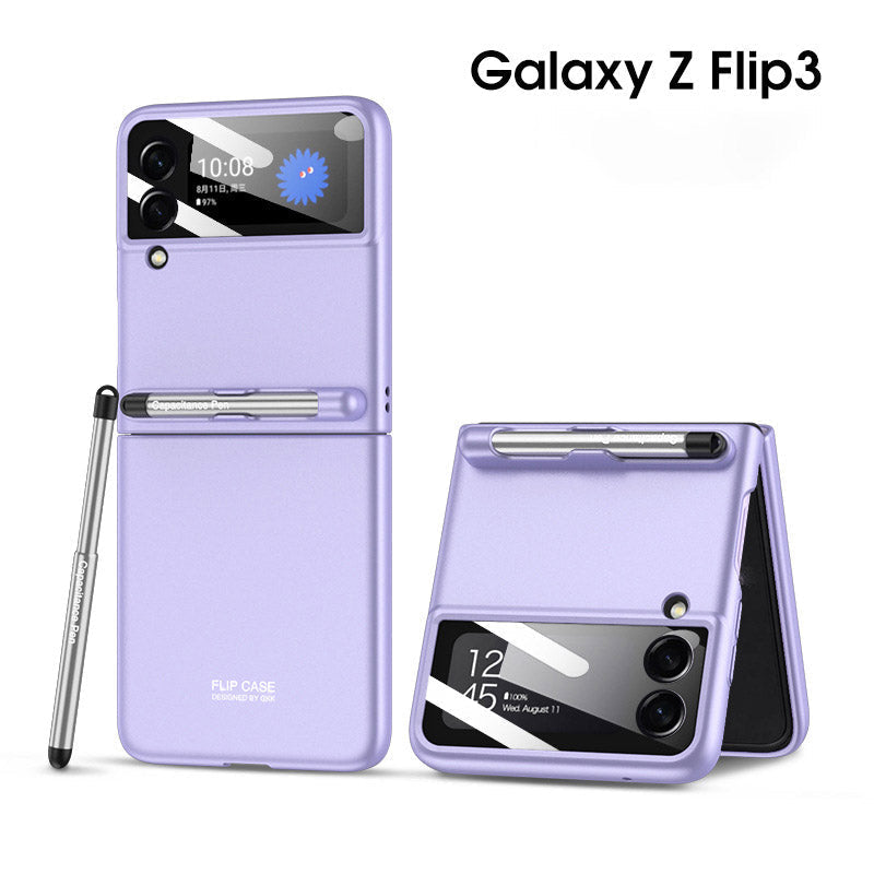 Suitable for Samsung ZFlip3 Magnetic Strip Capacitive Pen Phone Case + Capacitive Pen