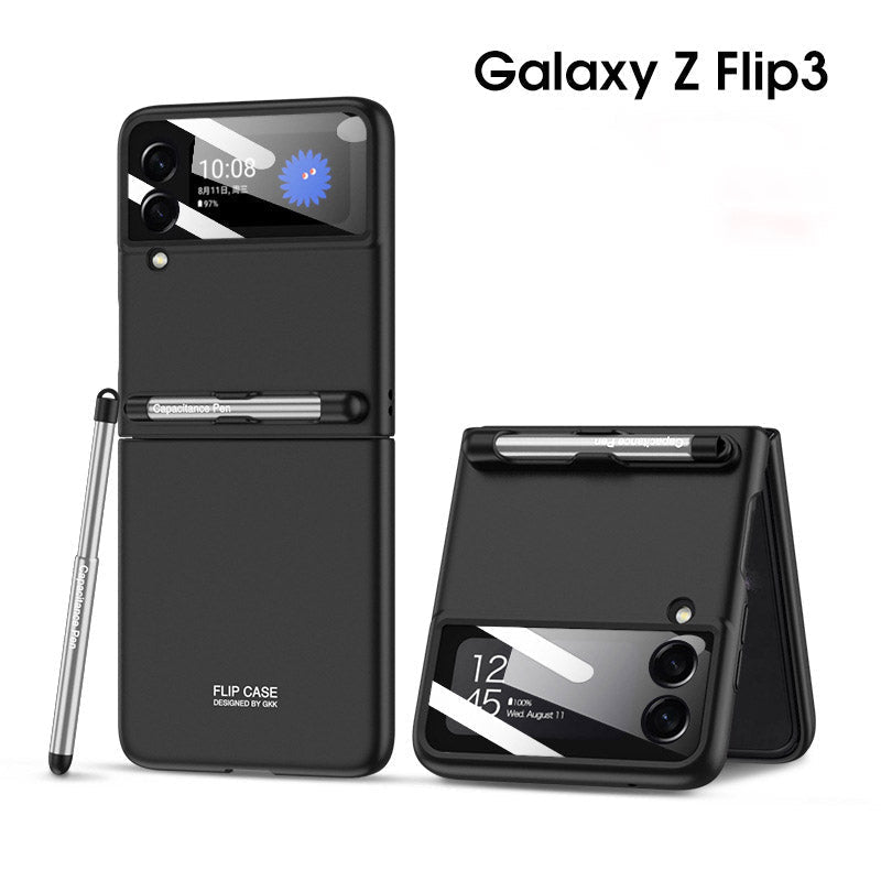 Suitable for Samsung ZFlip3 Magnetic Strip Capacitive Pen Phone Case + Capacitive Pen